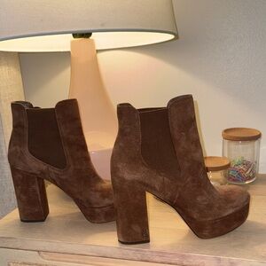 Brown Suede Women's Ankle Boots